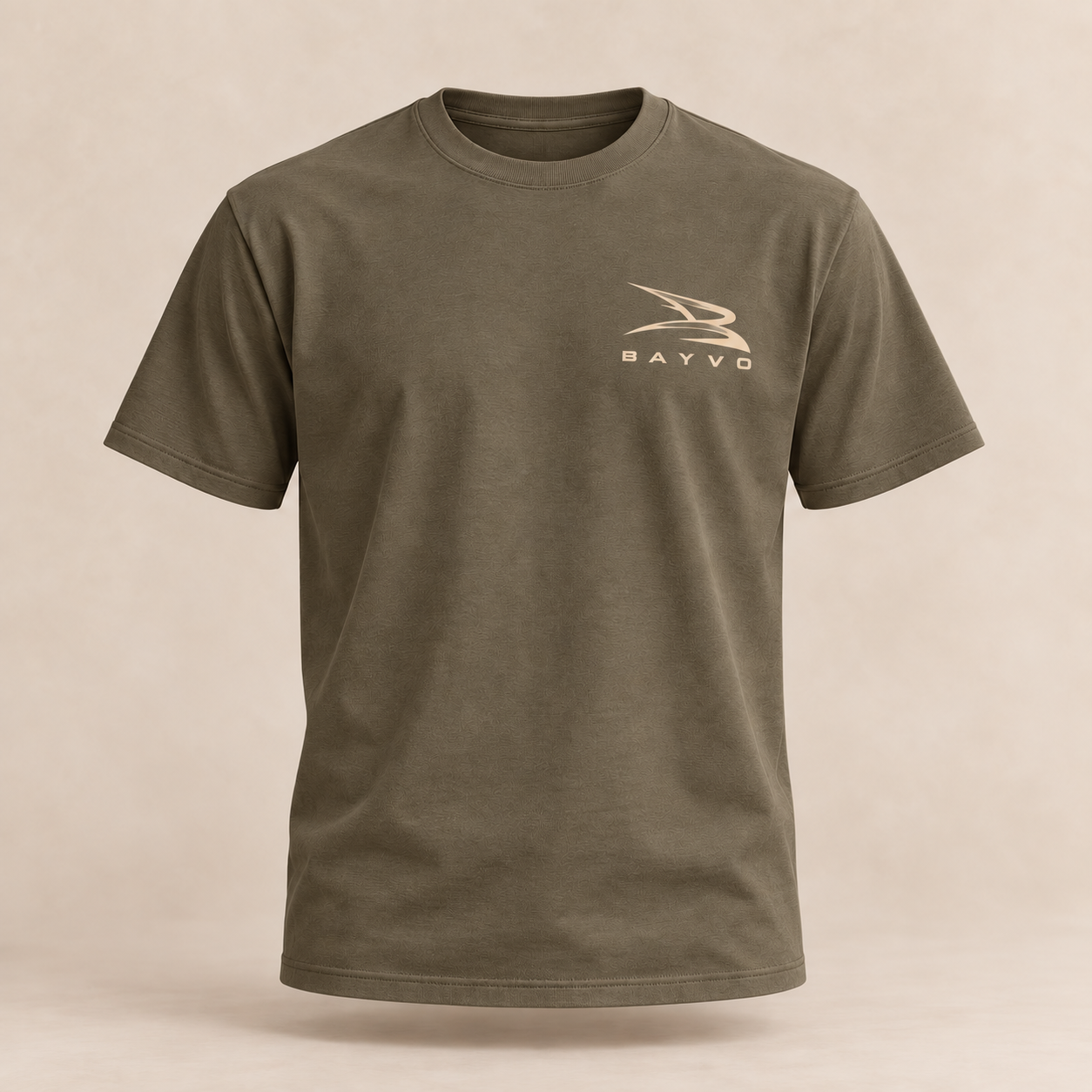 Bayvo olive graphic tee front