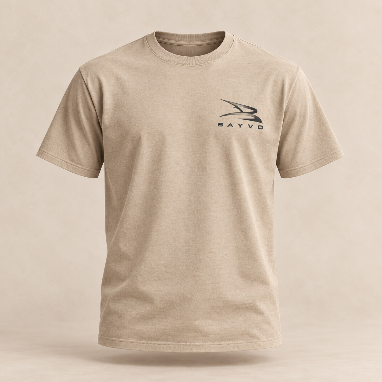 Bayvo graphic tee concept in sand